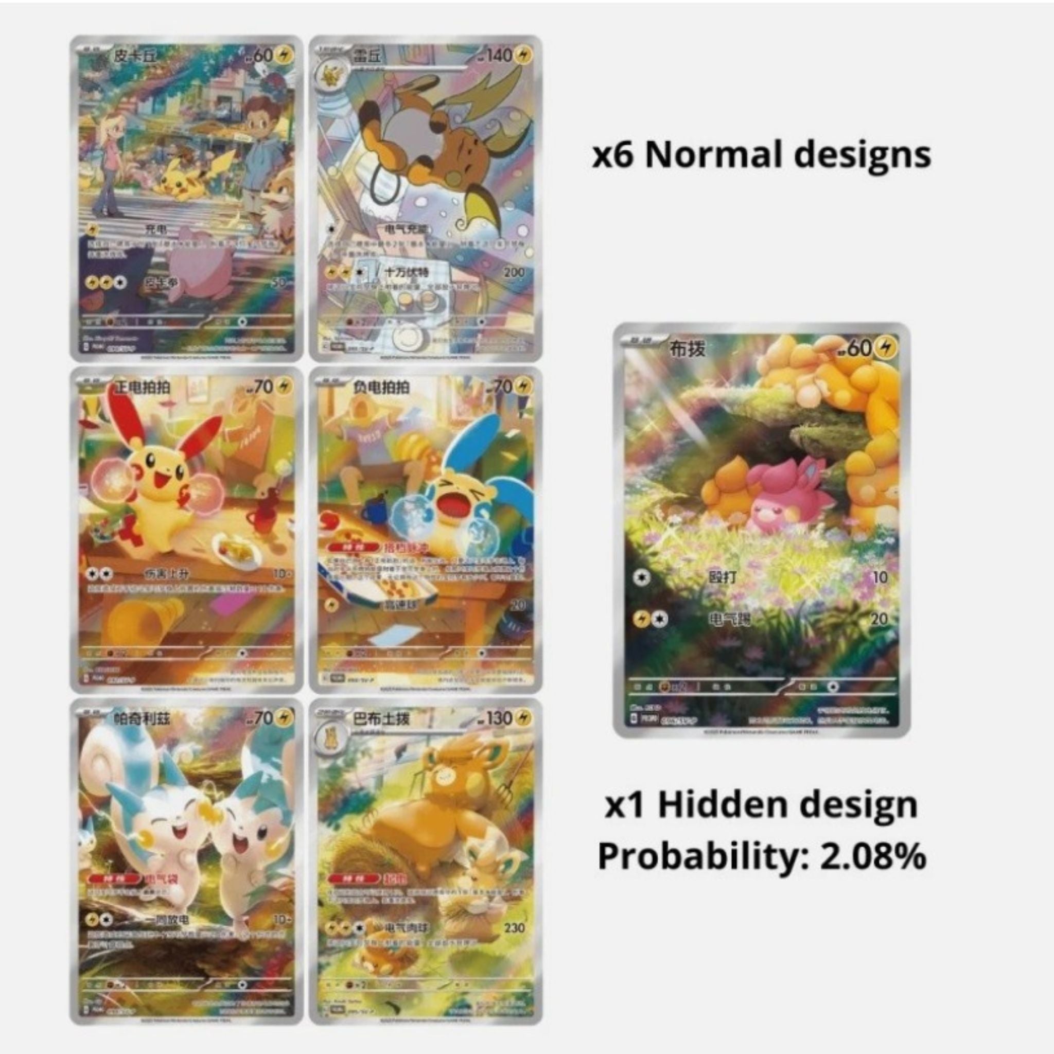 Pokémon Nuzzle Cheeks Plush Toy Card Display – Blind Item - Simplified Chinese