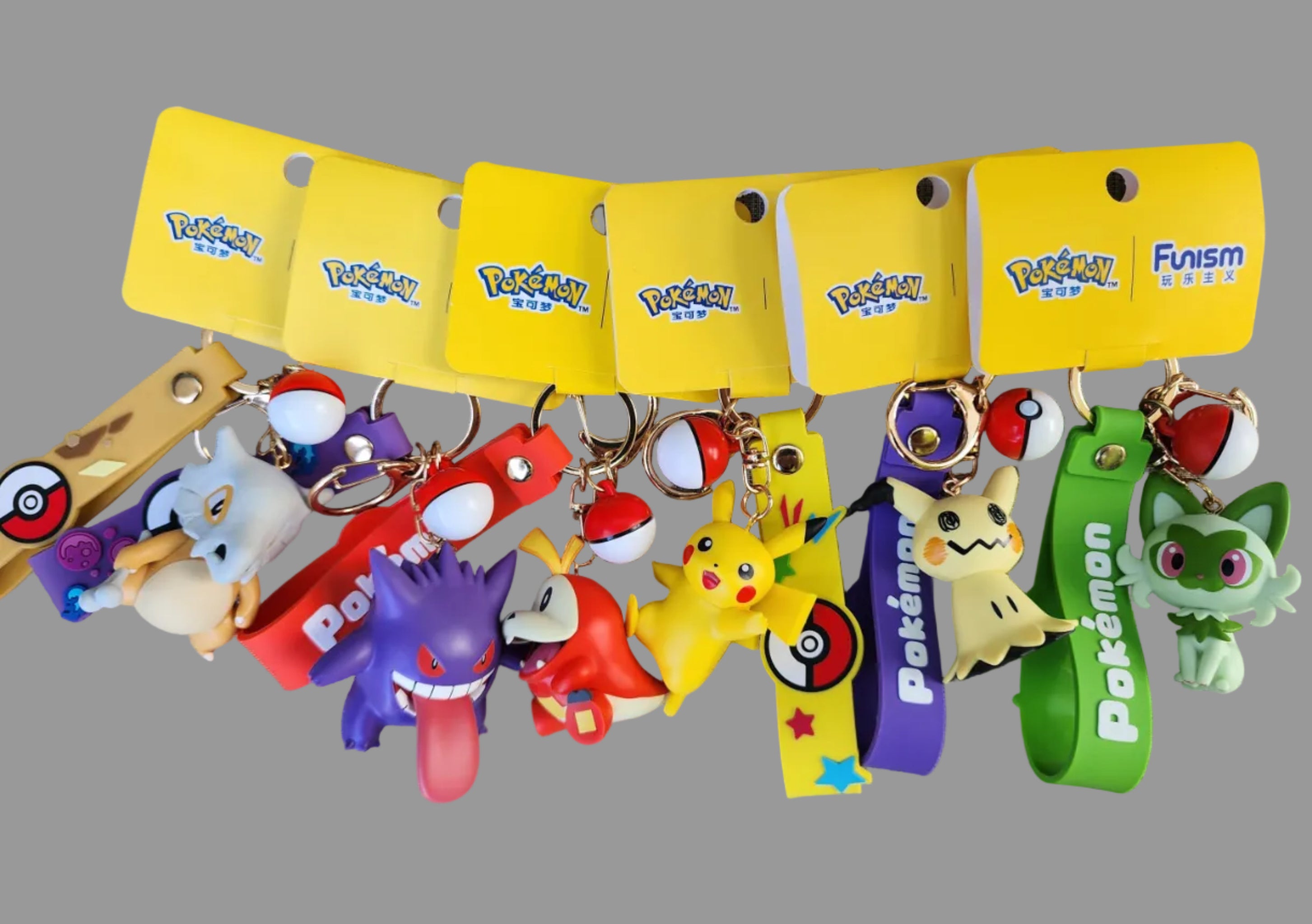 Funism Pokémon Keychain/Bagcharm US Sellor Gengar Cubone Pikachu Sprigatito