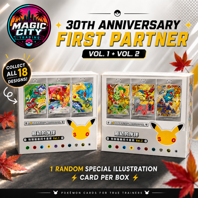 Pokémon TCG 30th Anniversary First Partner Display Box Bundle – Vol. 1 & Vol. 2 – Simplified Chinese