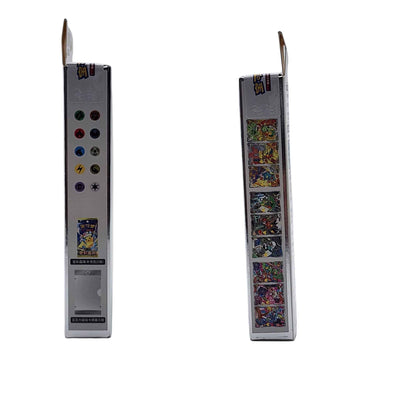 Pokémon First Partner Vol. 2 box side panels showing card designs, Energy symbols, a frame, and Stellar Crystal pack artwork.
