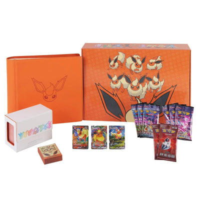 Pokémon TCG Eevee Advanced Gift Box Flareon edition contents in Simplified Chinese
