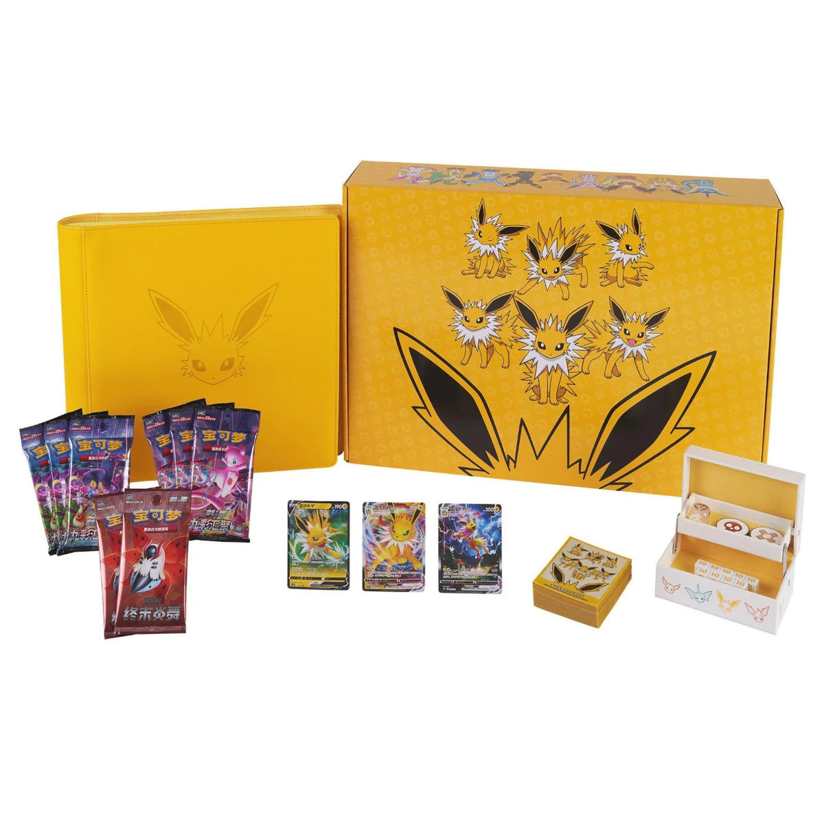 Pokémon TCG Eevee Advanced Gift Box Jolteon edition contents in Simplified Chinese